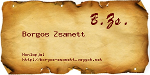 Borgos Zsanett névjegykártya